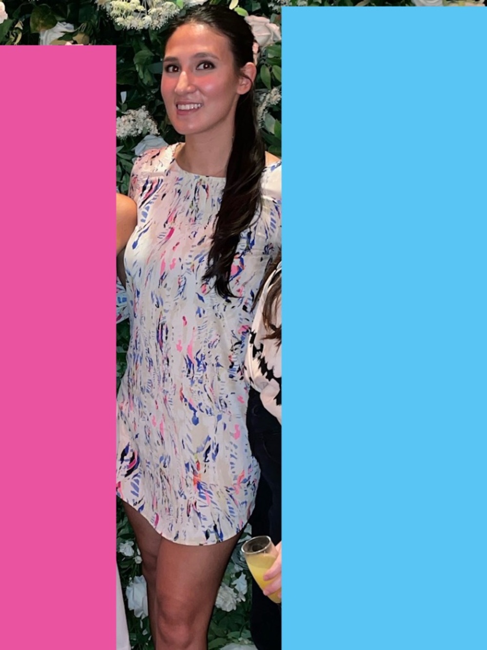 Cream Abstract Print Mini Shift Dress